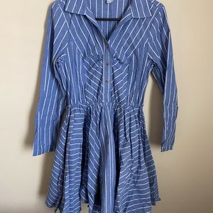 VENUS Collared Striped Dress (Size Medium)